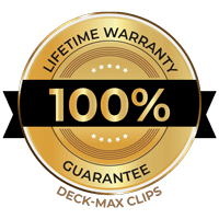 100% lifetime warranty on deck-max clips