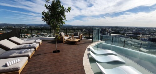 Rooftop bamboo decking