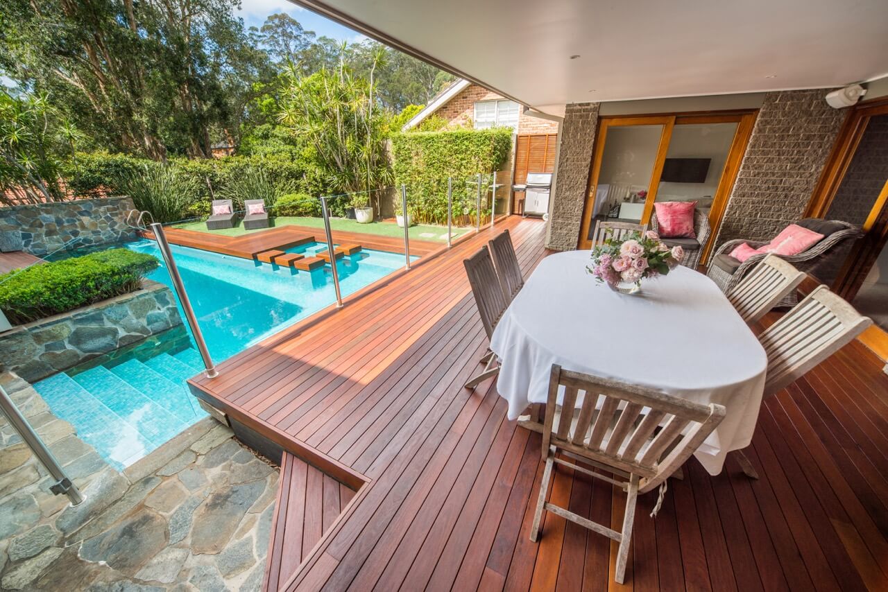 Poolside deck-max merbau decking